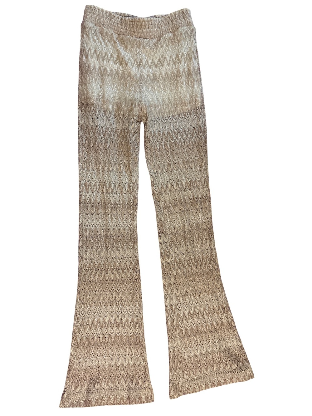 Willow & Root Beige Textured Flare Pants
